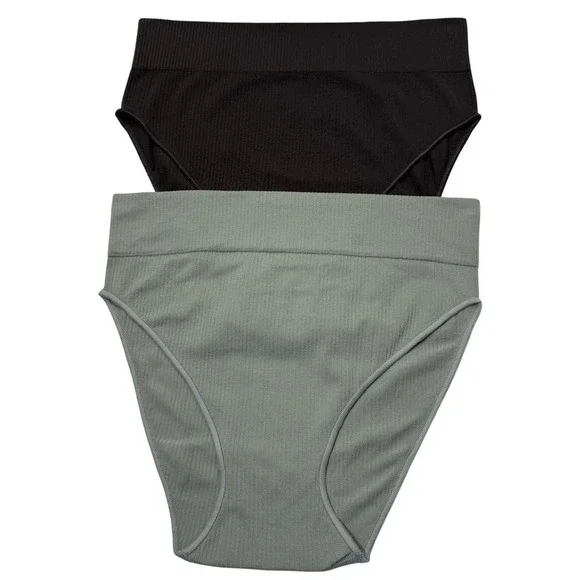 SKIMS Stretch Rib Brief Lot of 2 NEW Soot sea Haze L/XL - Picture 12 of 12